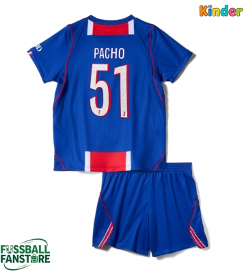 Paris Saint-Germain Willian Pacho #51 Replik Heimtrikot Kinder 2026-27 Kurzarm (+ Kurze Hosen)